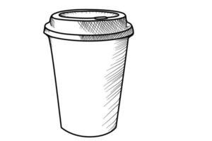 café taza línea Arte frijol bebida ilustración vector