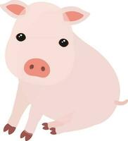 linda ilustración de cerdo vector