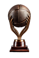 pallacanestro trofeo, 3d campione trofeo, sport premio, vincitore premio, campioni celebrazione vincente concetto. ai generato png