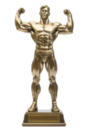 bodybuilder trophy, 3d Champion trophy, sports award, Winner prize, champions celebration winning concept. png