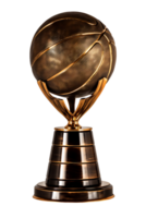 basquetebol troféu, 3d campeão troféu, esporte prêmio, vencedora prêmio, campeões celebração ganhando conceito. ai gerado png