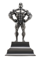 bodybuilder trofeo, 3d campione trofeo, gli sport premio, vincitore premio, campioni celebrazione vincente concetto. ai generato png