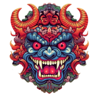 balinesisk barong mask, kinesisk lejon dansa mask, japansk mask. ai genererad png