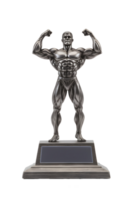 bodybuilder trofee, 3d kampioen trofee, sport- prijs, winnaar prijs, kampioenen viering winnend concept. ai gegenereerd png