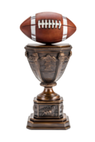 Amerikaans Amerikaans voetbal trofee, 3d kampioen trofee, sport prijs, winnaar prijs, kampioenen viering winnend concept. ai gegenereerd png