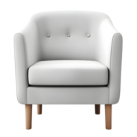 modern white sofa isolated on transparent background. ai generated png