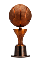 basquetebol troféu, 3d campeão troféu, esporte prêmio, vencedora prêmio, campeões celebração ganhando conceito. ai gerado png