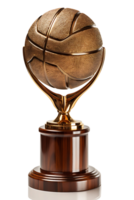 pallacanestro trofeo, 3d campione trofeo, sport premio, vincitore premio, campioni celebrazione vincente concetto. ai generato png