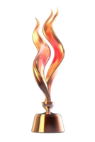 elegant fire trophy, 3d Champion trophy, sports award, Winner prize, champions celebration winning concept. png