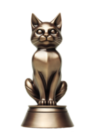 gato troféu, campeão troféu, Esportes prêmio, vencedora prêmio, campeões celebração conceito. ai gerado png