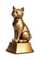 chat trophée, champion trophée, des sports décerner, gagnant prix, champions fête concept. ai généré png