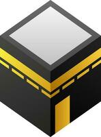 Kaaba icon vector illustration. Silhouette of kaaba mecca icon for mubarak, eid, hajj, umrah, and qibla. Graphic resource about worship in islam and muslim culture