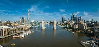 Iconic Tower Bridge connecting Londong with Southwark on the Thames River photo