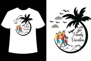 familia vacaciones t camisa diseño vector