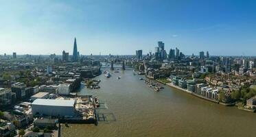 Iconic Tower Bridge connecting Londong with Southwark on the Thames River photo