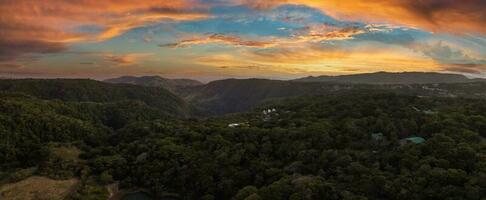 Panoramic views of jungle mountains in Costa Rica photo