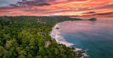 Aerial view of Manuel Antonio National Park in Costa Rica. photo