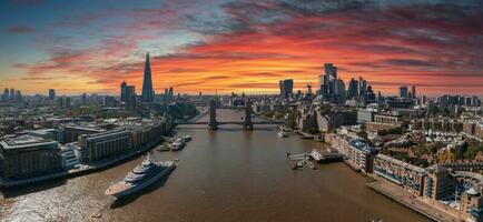 Iconic Tower Bridge connecting Londong with Southwark on the Thames River photo