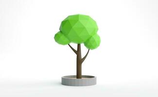 Low polygonal geometric tree. 3d illustration. photo