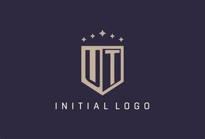 UT initial shield logo icon geometric style design vector