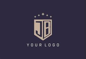 JB initial shield logo icon geometric style design vector