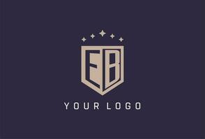 EB initial shield logo icon geometric style design vector