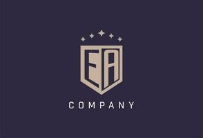 EA initial shield logo icon geometric style design vector