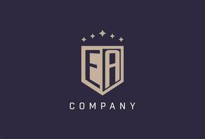 EA initial shield logo icon geometric style design vector