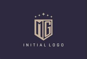 MG initial shield logo icon geometric style design vector