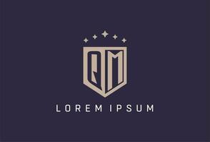 QM initial shield logo icon geometric style design vector