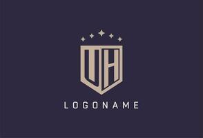 UH initial shield logo icon geometric style design vector