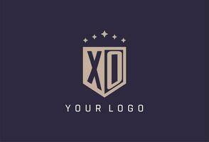 xo inicial proteger logo icono geométrico estilo diseño vector