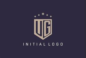 UG initial shield logo icon geometric style design vector