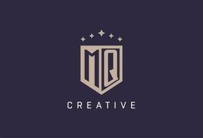 MQ initial shield logo icon geometric style design vector