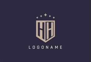 HH initial shield logo icon geometric style design vector