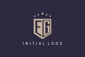 EG initial shield logo icon geometric style design vector