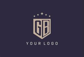 GB initial shield logo icon geometric style design vector