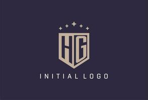 HG initial shield logo icon geometric style design vector