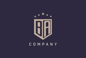 BA initial shield logo icon geometric style design vector