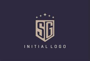 SG initial shield logo icon geometric style design vector