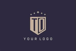 TO initial shield logo icon geometric style design vector