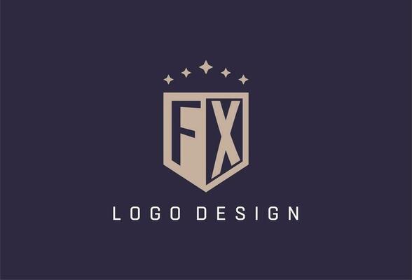 FX initial shield logo icon geometric style design