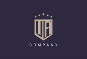 UA initial shield logo icon geometric style design vector