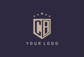 CB initial shield logo icon geometric style design vector
