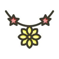 Flower Necklace Icon Design vector