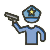 Policeman Holding Gun Icon Design vector