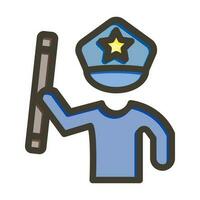 Policeman Holding Stick Icon Design vector