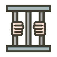 Criminal behind bars Icon Design vector