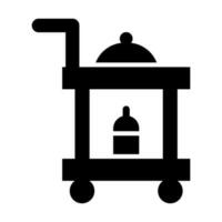 Food Trolley Vector Glyph Icon For Personal And Commercial Use.