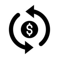 Refund Vector Glyph Icon For Personal And Commercial Use.